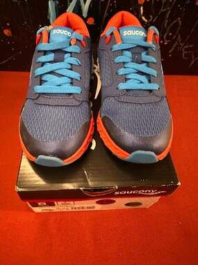 Saucony Kids Wind 2.0 Navy Red White Running Shoes Sneakers